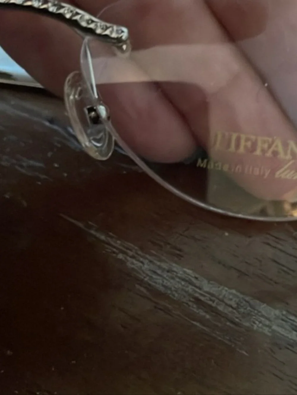 Tiffany Lunettes 23K gold plated T790 C10 silver rimless eyeglasses